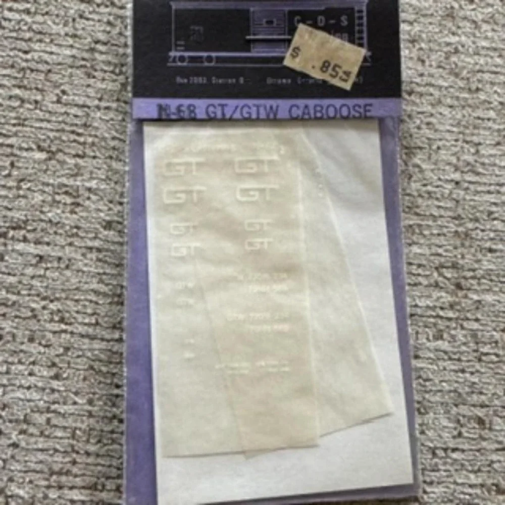 HO scale decals GT / GTW N-68 Caboose NEW